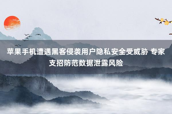 苹果手机遭遇黑客侵袭用户隐私安全受威胁 专家支招防范数据泄露风险